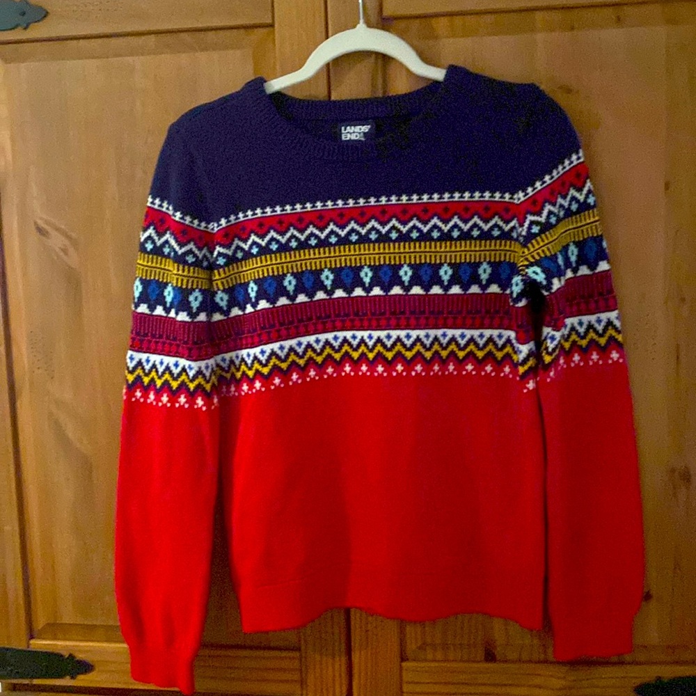 NWT Boys Lands End Sweater still in the wrapping. My son received 2 for X-mas.